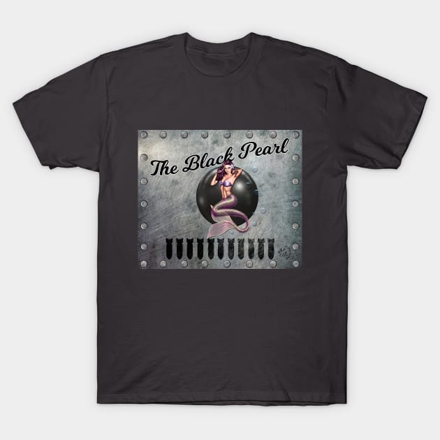 Black Pearl- Bomber Pin-Up T-Shirt by Sean Damien